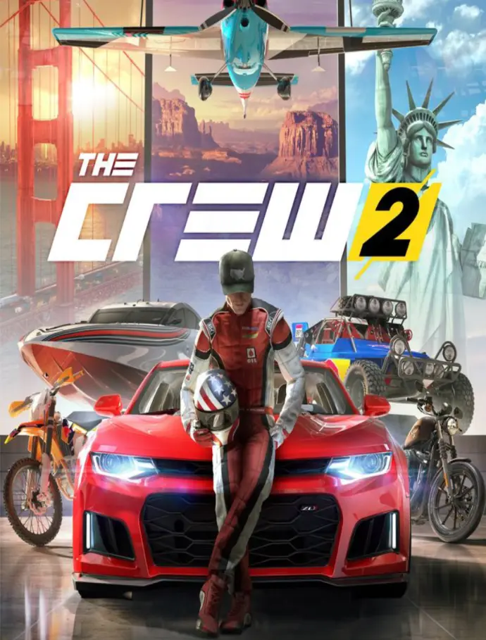 The Crew 2 gameplay featuring high-speed racing across land, air, and water.   A sports car drifting on a city street in The Crew 2 with stunning graphics. 